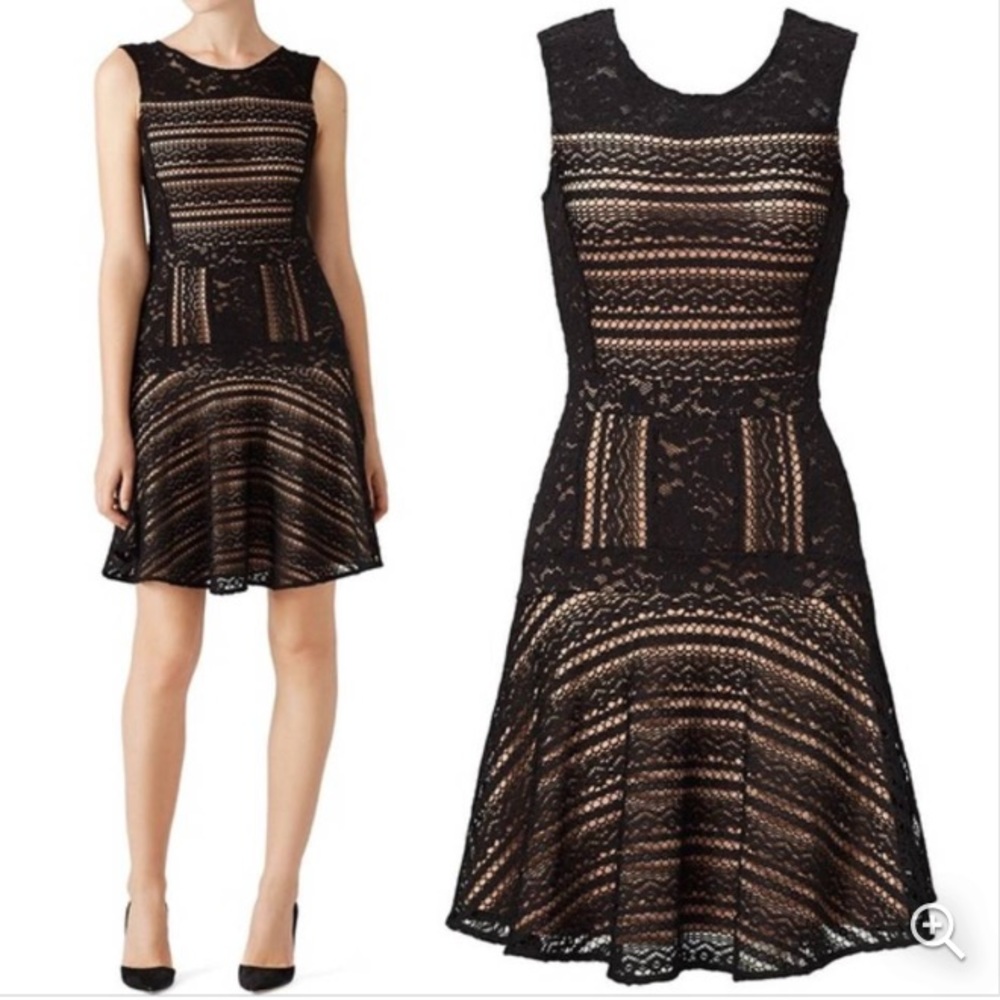 BCBGMAXAZRIA Jalina Lace Crochet Sleeveless Cocktail Party Mini Dress
